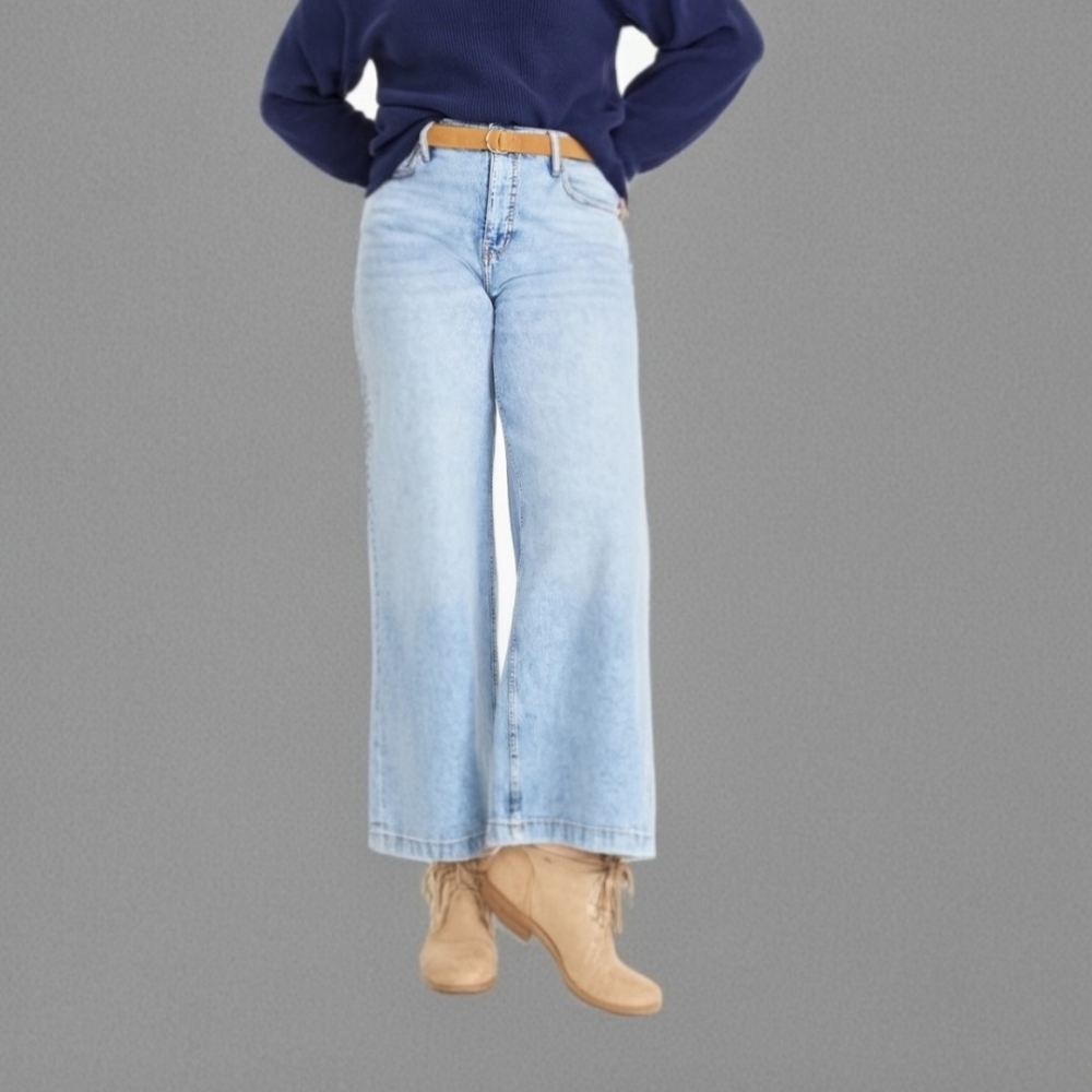 Stylish Light Blue Flare Jeans for Women